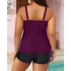 imageYonique Womens Plus Size Swimsuits with Shorts Tummy Control Tankini Two Piece Bathing Suits Athletic SwimwearDark Purple Red