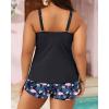 imageYonique Womens Plus Size Swimsuits with Shorts Tummy Control Tankini Two Piece Bathing Suits Athletic SwimwearFlamingo