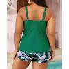 imageYonique Womens Plus Size Swimsuits with Shorts Tummy Control Tankini Two Piece Bathing Suits Athletic SwimwearGreen  Leaf