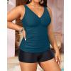 imageYonique Womens Plus Size Swimsuits with Shorts Tummy Control Tankini Two Piece Bathing Suits Athletic SwimwearMalachite Green
