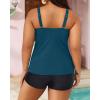 imageYonique Womens Plus Size Swimsuits with Shorts Tummy Control Tankini Two Piece Bathing Suits Athletic SwimwearMalachite Green