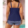 imageYonique Womens Plus Size Swimsuits with Shorts Tummy Control Tankini Two Piece Bathing Suits Athletic SwimwearNavy Blue Geometry