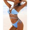 imageYonique Two Piece Bikini Set Sexy Swimsuit Cheeky Bathing Suits Strappy SwimwearLigh Blue