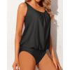imageYonique Women 2 Piece Blouson Tankini Swimsuits Tummy Control Bathing Suits Athletic SwimwearBlack