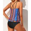 imageYonique Women 2 Piece Blouson Tankini Swimsuits Tummy Control Bathing Suits Athletic SwimwearColorful 02