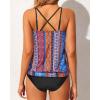 imageYonique Women 2 Piece Blouson Tankini Swimsuits Tummy Control Bathing Suits Athletic SwimwearColorful 02