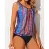 imageYonique Women 2 Piece Blouson Tankini Swimsuits Tummy Control Bathing Suits Athletic SwimwearColorful 02