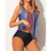 imageYonique Women 2 Piece Blouson Tankini Swimsuits Tummy Control Bathing Suits Athletic SwimwearColorful 02