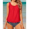 imageYonique Women 2 Piece Blouson Tankini Swimsuits Tummy Control Bathing Suits Athletic SwimwearRed Polka Dot