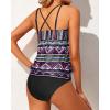 imageYonique Women 2 Piece Blouson Tankini Swimsuits Tummy Control Bathing Suits Athletic SwimwearTribal