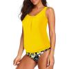imageYonique Women 2 Piece Blouson Tankini Swimsuits Tummy Control Bathing Suits Athletic SwimwearYellow Floral