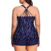 imageYonique Women Plus Size Tankini with Shorts Two Piece Bathing Suits Athletic Swimsuits Tummy Control SwimwearBlue Colorful Galaxy
