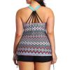 imageYonique Women Plus Size Tankini with Shorts Two Piece Bathing Suits Athletic Swimsuits Tummy Control SwimwearGeometric Pink