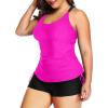 imageYonique Women Plus Size Tankini with Shorts Two Piece Bathing Suits Athletic Swimsuits Tummy Control SwimwearHot Pink