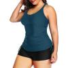 imageYonique Women Plus Size Tankini with Shorts Two Piece Bathing Suits Athletic Swimsuits Tummy Control SwimwearMalachite Green
