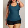 imageYonique Women Plus Size Tankini with Shorts Two Piece Bathing Suits Athletic Swimsuits Tummy Control SwimwearMalachite Green