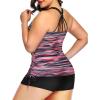 imageYonique Women Plus Size Tankini with Shorts Two Piece Bathing Suits Athletic Swimsuits Tummy Control SwimwearPink Stripes