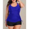 imageYonique Women Plus Size Tankini with Shorts Two Piece Bathing Suits Athletic Swimsuits Tummy Control SwimwearRoyal Blue