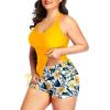 imageYonique Women Plus Size Tankini with Shorts Two Piece Bathing Suits Athletic Swimsuits Tummy Control SwimwearYellow