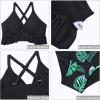 imageYonique Women Plus Size Two Piece Swimsuits High Waisted Bikini Set Tummy Control Bathing Suits Ruffle SwimwearBlack and Flowers