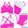 imageYonique Women Plus Size Two Piece Swimsuits High Waisted Bikini Set Tummy Control Bathing Suits Ruffle SwimwearHot Pink