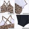imageYonique Women Plus Size Two Piece Swimsuits High Waisted Bikini Set Tummy Control Bathing Suits Ruffle SwimwearLeopard and Black