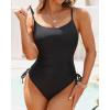 imageYonique Womens Athletic Swimsuits One Piece Bathing Suit Sport Training SwimwearDrawstringblack