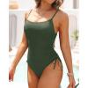 imageYonique Womens Athletic Swimsuits One Piece Bathing Suit Sport Training SwimwearDrawstringdark Army Green