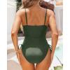 imageYonique Womens Athletic Swimsuits One Piece Bathing Suit Sport Training SwimwearDrawstringdark Army Green