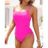 imageYonique Womens Athletic Swimsuits One Piece Bathing Suit Sport Training SwimwearDrawstringhot Pink