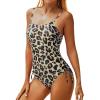 imageYonique Womens Athletic Swimsuits One Piece Bathing Suit Sport Training SwimwearDrawstringleopard
