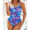 imageYonique Womens Athletic Swimsuits One Piece Bathing Suit Sport Training SwimwearDrawstringmermaid