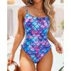 imageYonique Womens Athletic Swimsuits One Piece Bathing Suit Sport Training SwimwearDrawstringmermaid