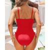 imageYonique Womens Athletic Swimsuits One Piece Bathing Suit Sport Training SwimwearDrawstringred