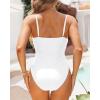 imageYonique Womens Athletic Swimsuits One Piece Bathing Suit Sport Training SwimwearDrawstringwhite
