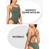 imageYonique Womens Athletic Swimsuits One Piece Bathing Suit Sport Training SwimwearGreen