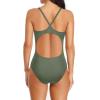 imageYonique Womens Athletic Swimsuits One Piece Bathing Suit Sport Training SwimwearGreen