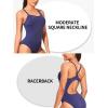 imageYonique Womens Athletic Swimsuits One Piece Bathing Suit Sport Training SwimwearNavy Blue