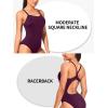 imageYonique Womens Athletic Swimsuits One Piece Bathing Suit Sport Training SwimwearPurple
