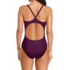 imageYonique Womens Athletic Swimsuits One Piece Bathing Suit Sport Training SwimwearPurple