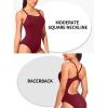 imageYonique Womens Athletic Swimsuits One Piece Bathing Suit Sport Training SwimwearRed