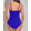 imageYonique Womens Strapless One Piece Swimsuit Tummy Control Bandeau Bathing Suits Slimming Twist Front Swimwear Royal Blue L