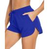imageYonique Womens Swim Shorts Sporty Boardshorts with Pockets Drawstring Swim Bottom Swim Trunks for Teen Girls Royal Blue L