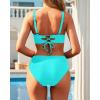 imageYonique Womens Two Piece High Waisted Bikini Set Tummy Control Swimsuit Full Coverage Bathing SuitAqua