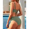 imageYonique Womens Two Piece High Waisted Bikini Set Tummy Control Swimsuit Full Coverage Bathing SuitGreen