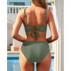 imageYonique Womens Two Piece High Waisted Bikini Set Tummy Control Swimsuit Full Coverage Bathing SuitGreen