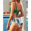 imageYonique Womens Two Piece High Waisted Bikini Set Tummy Control Swimsuit Full Coverage Bathing SuitGreen Floral