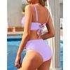 imageYonique Womens Two Piece High Waisted Bikini Set Tummy Control Swimsuit Full Coverage Bathing SuitLight Purple