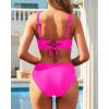 imageYonique Womens Two Piece High Waisted Bikini Set Tummy Control Swimsuit Full Coverage Bathing SuitPink
