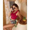 imageTwo Piece High Waisted Swimsuits  Women Tummy Control Bikini Modest Bathing Suit 2PC 2025Red and Floral